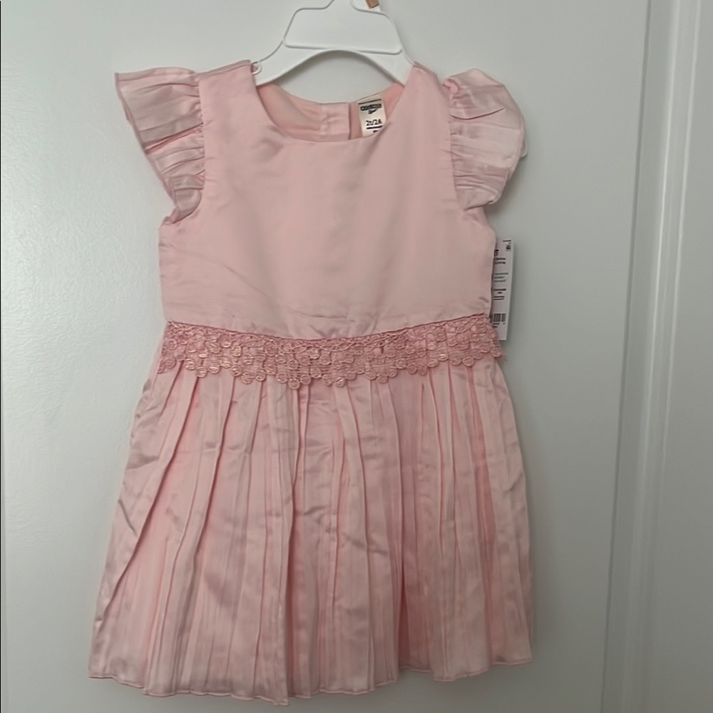 Pink Toddler Flutter Pleated Dress - Picture 1 of 5